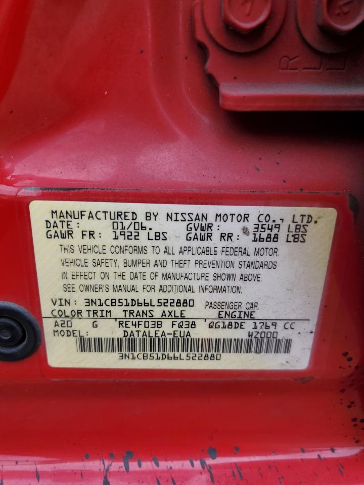 3N1CB51D66L522880 2006 Nissan Sentra 1.8