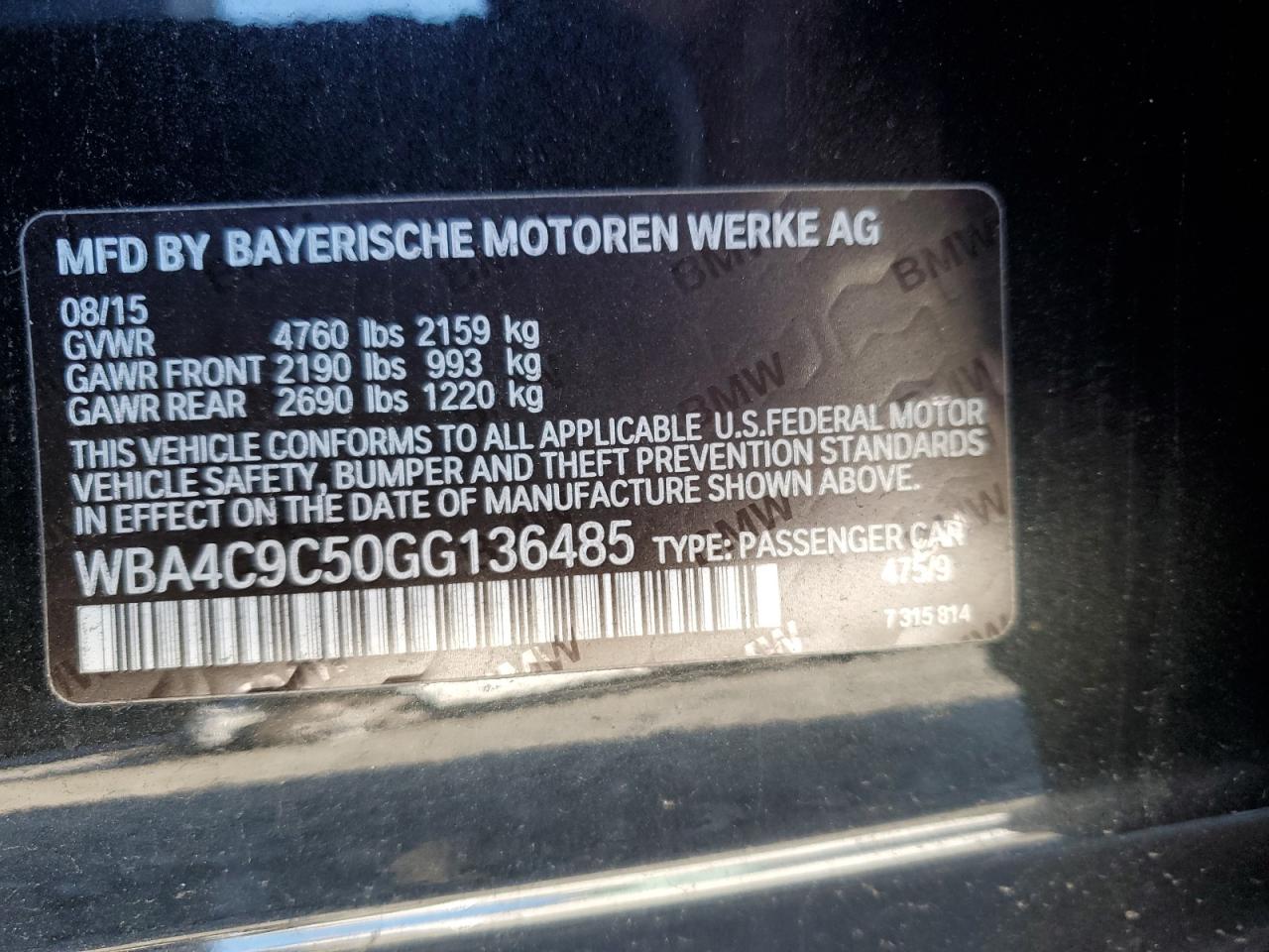 WBA4C9C50GG136485 2016 BMW 4 SERIES - Image 12