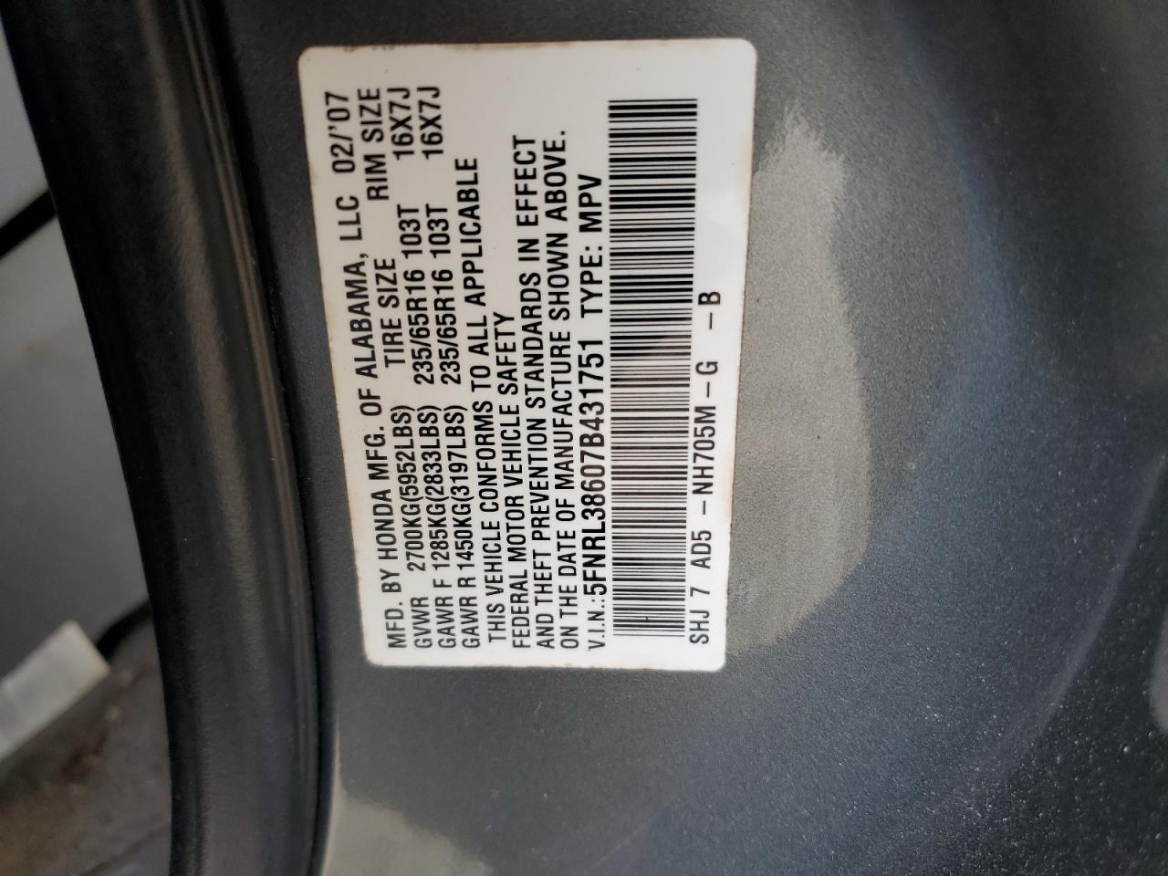 2007 Honda Odyssey - Image 13