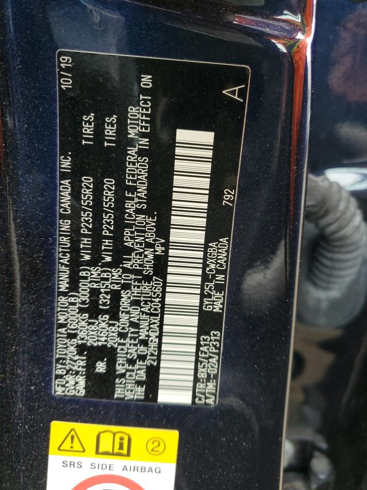 2020 Lexus Rx 450H VIN: 2T2HGMDAXLC045607 Lot: 72769534