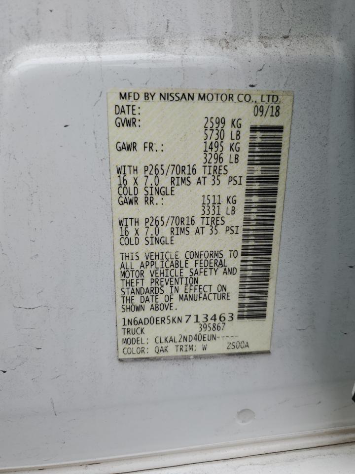 1N6AD0ER5KN713463 2019 NISSAN NAVARA - Image 12