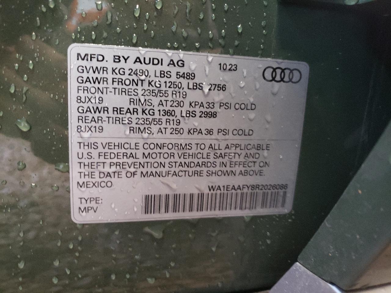 WA1EAAFY8R2026086 2024 AUDI Q5 - Image 12