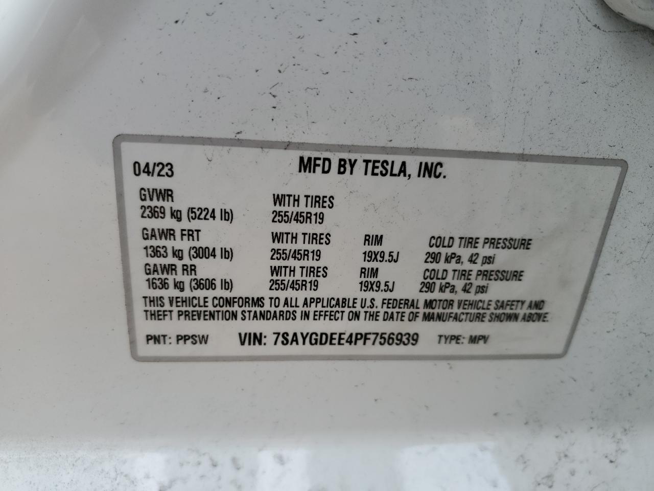 7SAYGDEE4PF756939 2023 Tesla Model Y