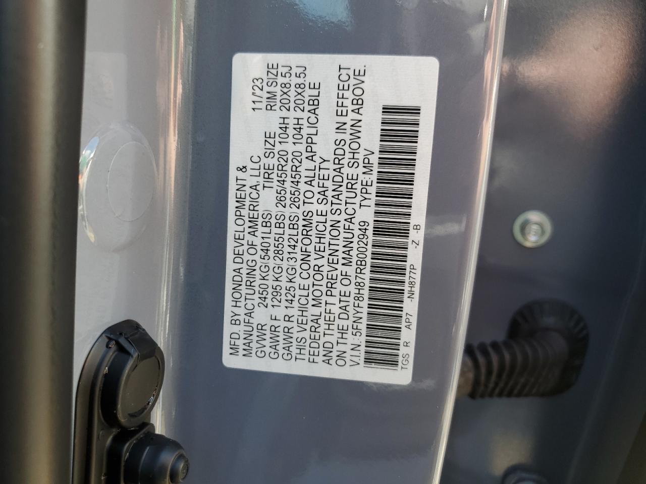 5FNYF8H87RB002949 2024 HONDA PASSPORT - Image 14