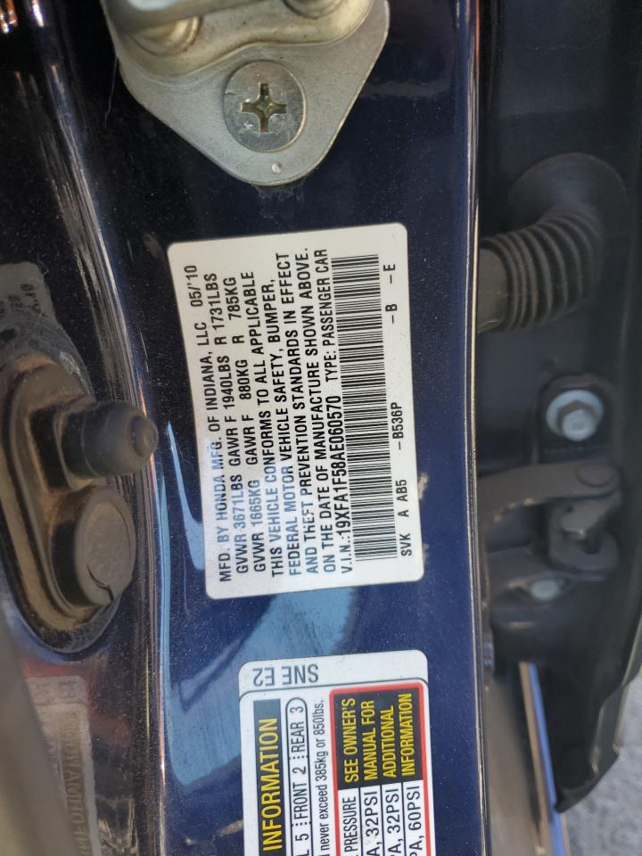 19XFA1F58AE060570 2010 Honda Civic Lx