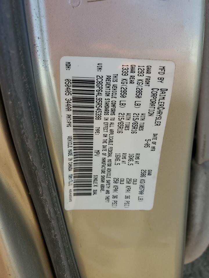 2C8GP64L95R545398 2005 Chrysler Town & Country Limited