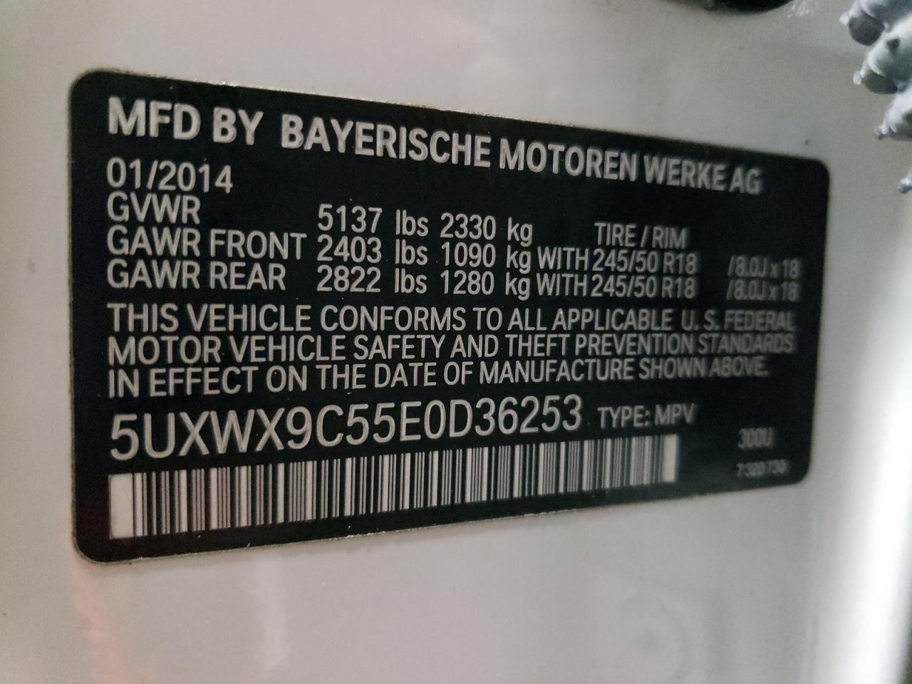 5UXWX9C55E0D36253 2014 BMW X3 xDrive28I