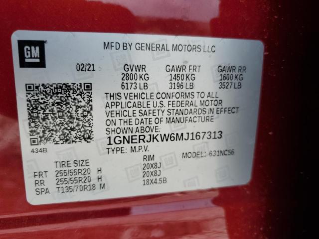 1GNERJKW6MJ167313 Chevrolet Traverse R 13