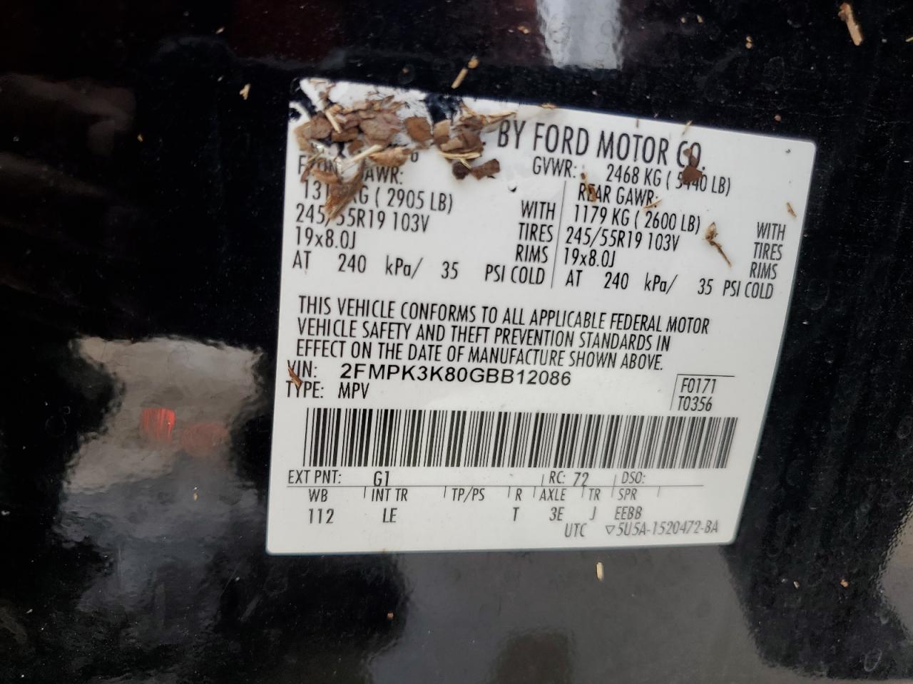 2016 Ford Edge Titanium VIN: 2FMPK3K80GBB12086 Lot: 73627494