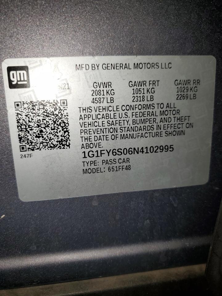 1G1FY6S06N4102995 2022 Chevrolet Bolt Euv Lt