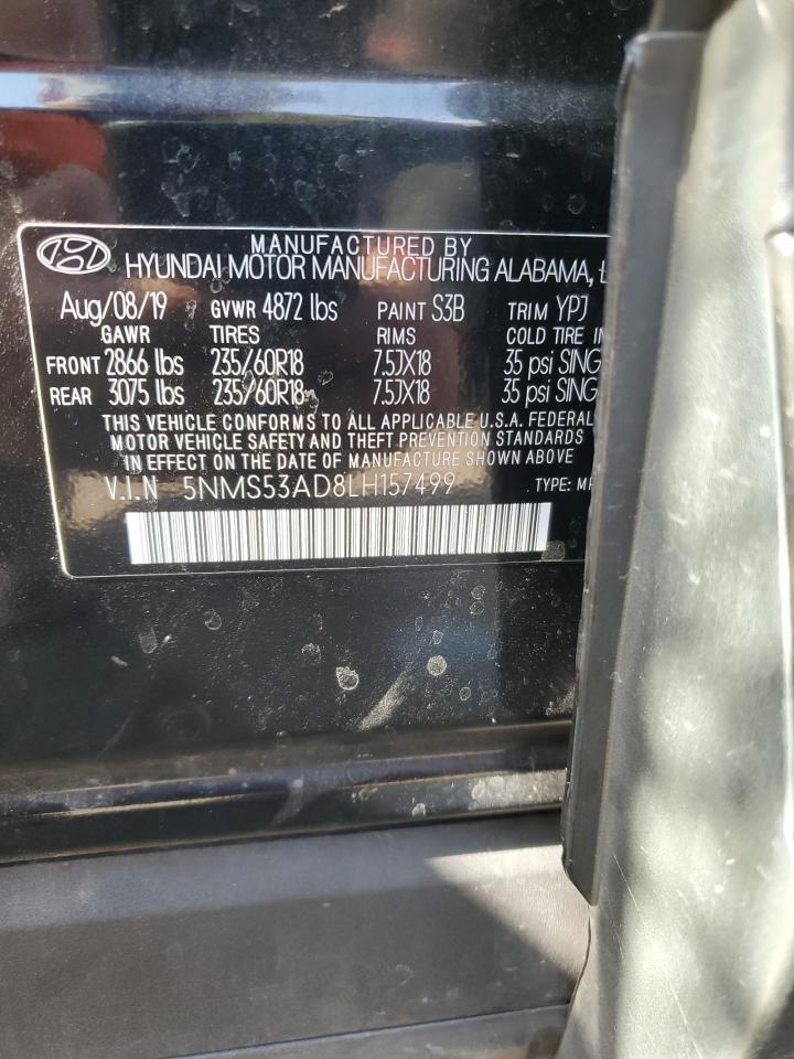 5NMS53AD8LH157499 2020 Hyundai Santa Fe Limited