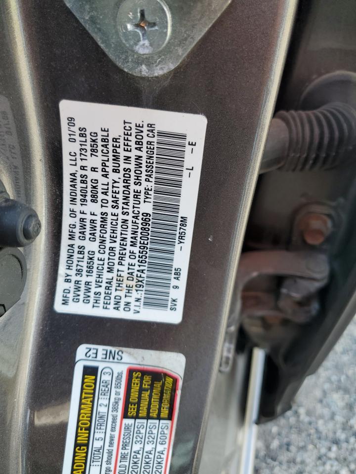 19XFA16559E008969 2009 Honda Civic Lx