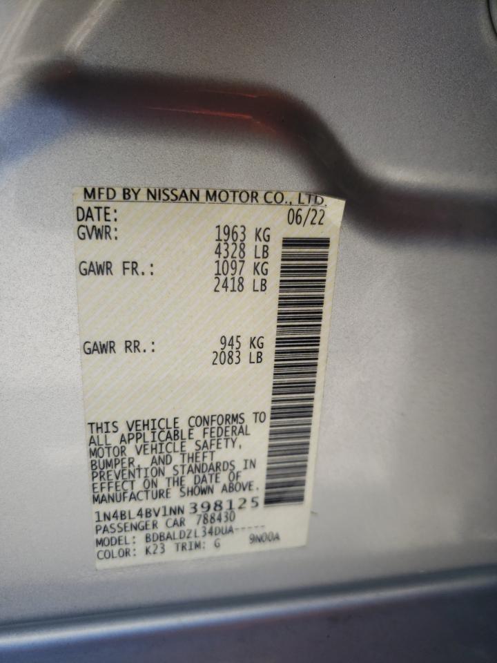 1N4BL4BV1NN398125 2022 Nissan Altima S