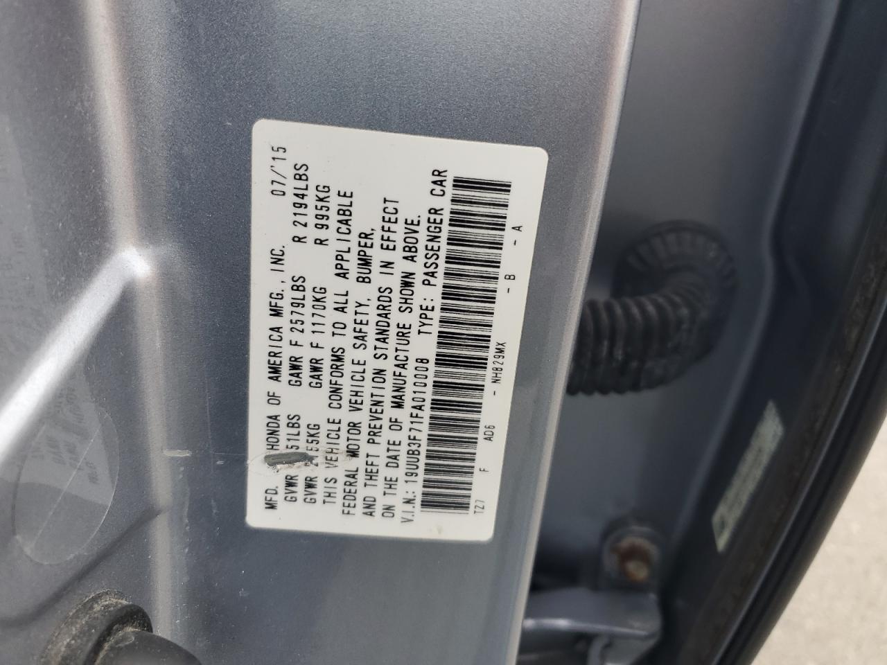 19UUB3F71FA010008 2015 Acura Tlx Advance