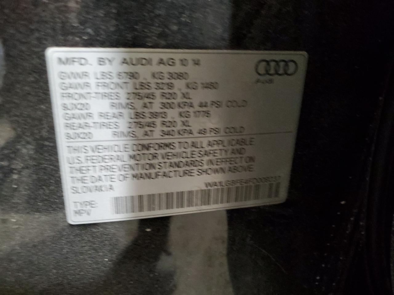 2015 Audi Q7 Premium Plus VIN: WA1LGBFE4FD009237 Lot: 73796814