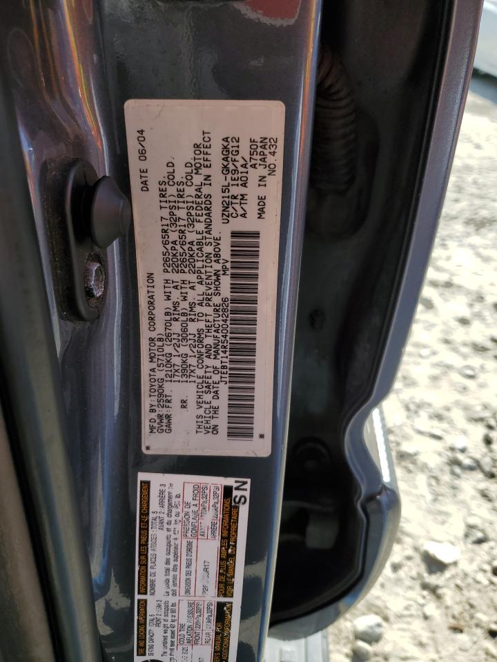 JTEBT14R540042826 2004 Toyota 4Runner Sr5