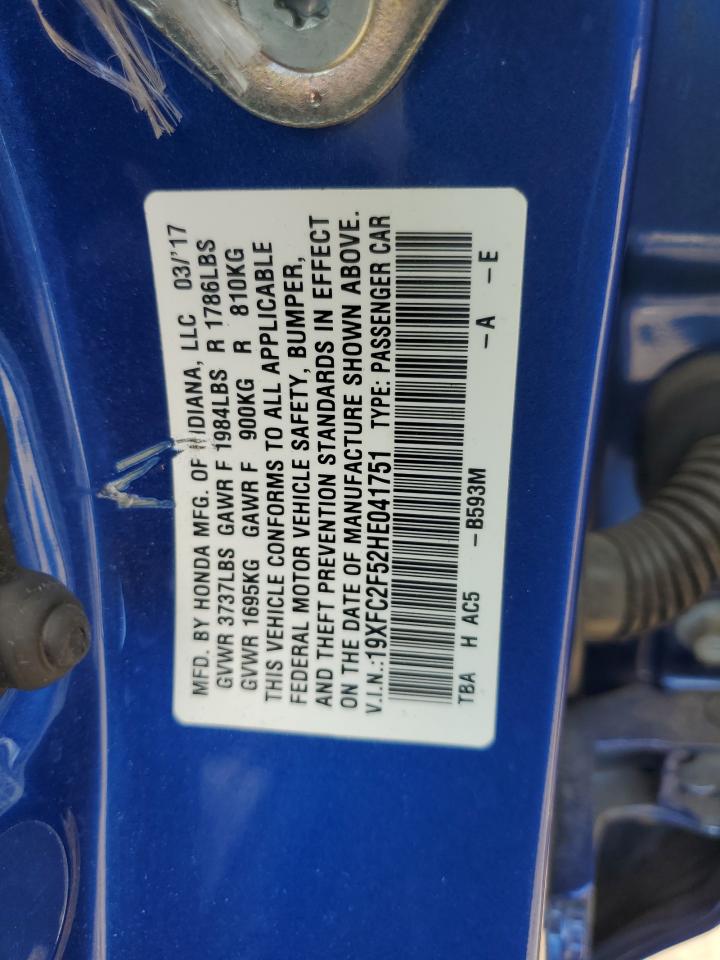 19XFC2F52HE041751 2017 Honda Civic Lx