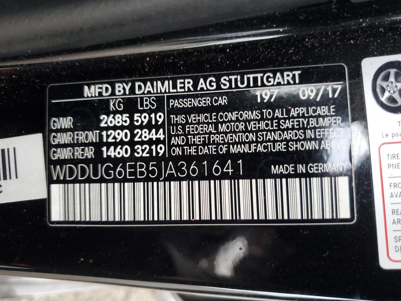 WDDUG6EB5JA361641 2018 Mercedes-Benz S 450 4Matic