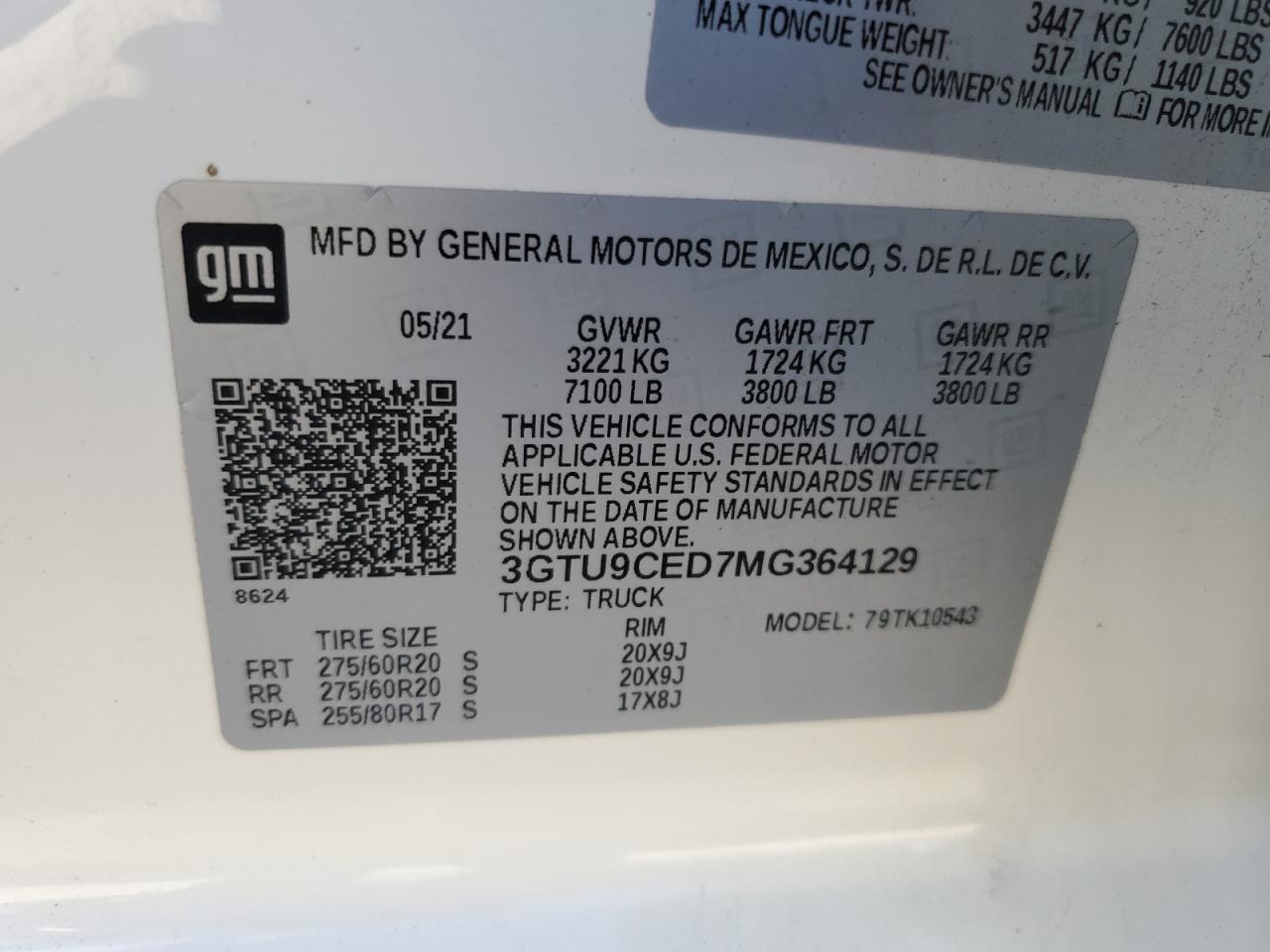 3GTU9CED7MG364129 2021 GMC Sierra K1500 Elevation