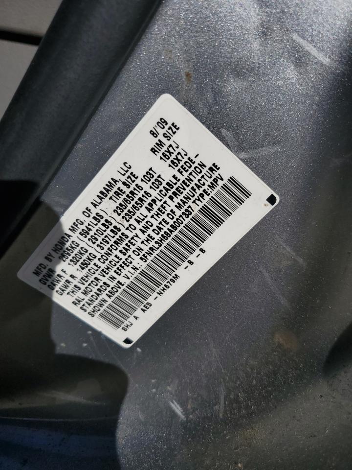 5FNRL3H68AB007337 2010 Honda Odyssey Exl