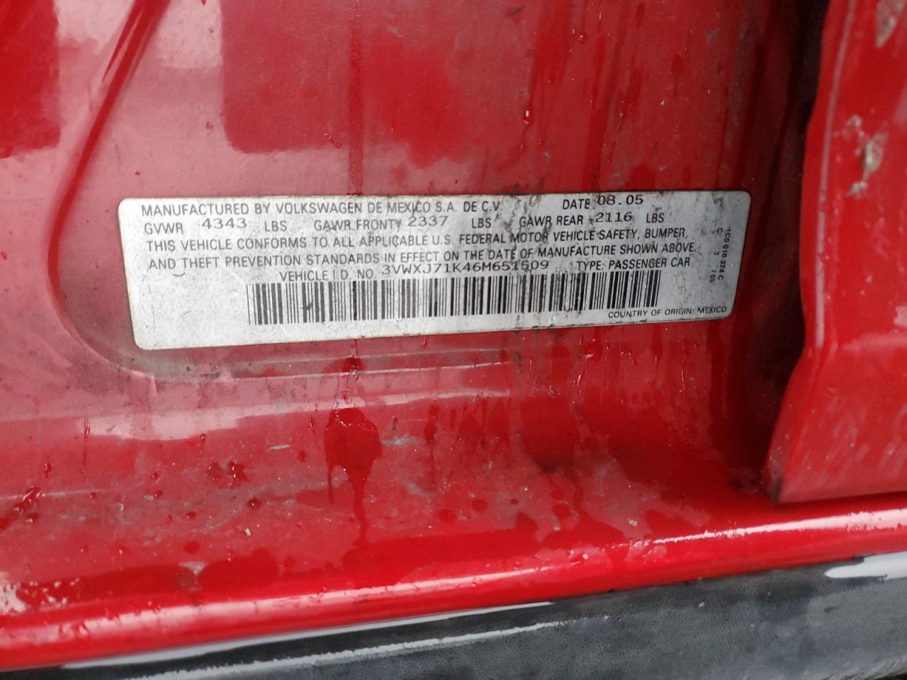 2006 Volkswagen Jetta Gli Option Package 2 VIN: 3VWXJ71K46M651509 Lot: 71587344