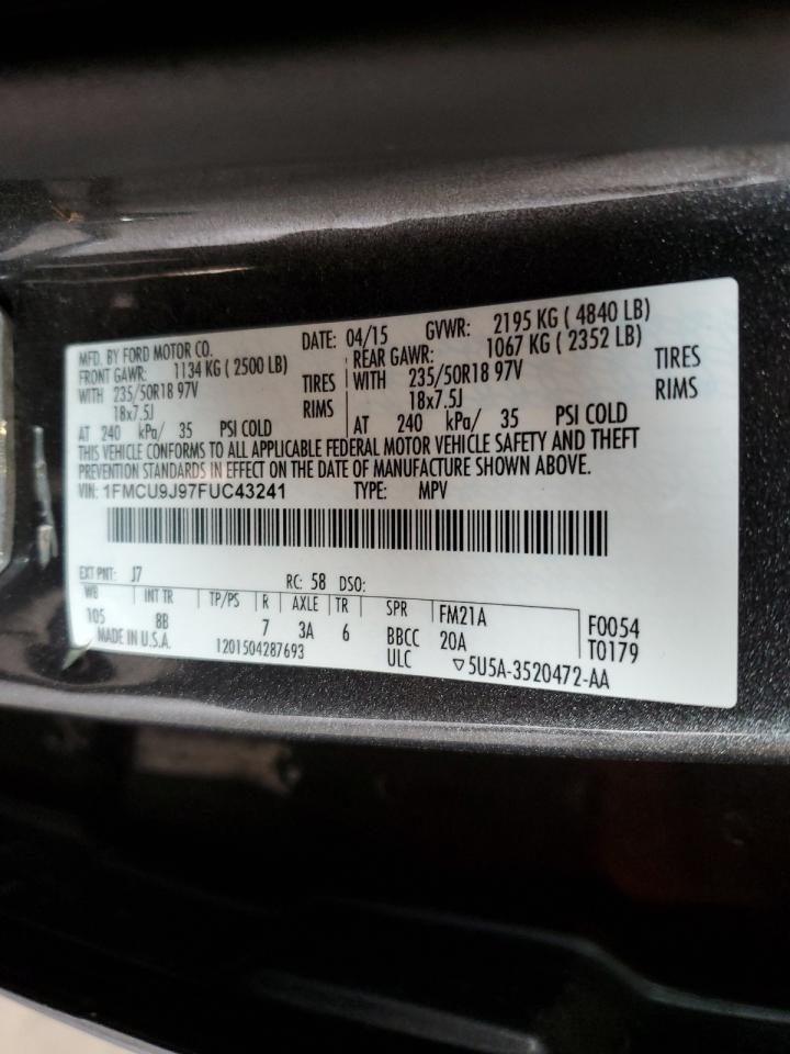 1FMCU9J97FUC43241 2015 Ford Escape Titanium