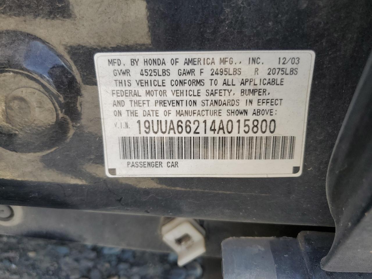 19UUA66214A015800 2004 Acura Tl