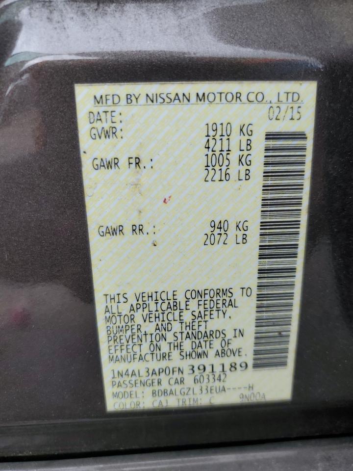 1N4AL3AP0FN391189 2015 Nissan Altima 2.5