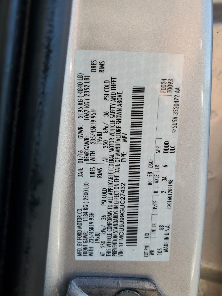 1FMCU9J99GUC27432 2016 Ford Escape Titanium