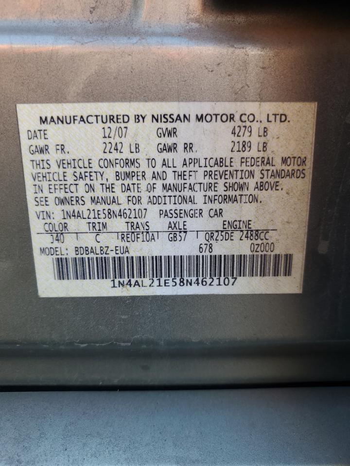 1N4AL21E58N462107 2008 Nissan Altima 2.5