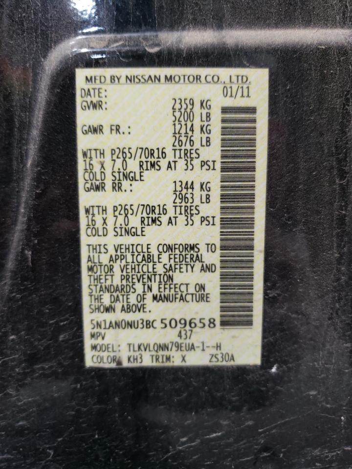 5N1AN0NU3BC509658 2011 Nissan Xterra Off Road