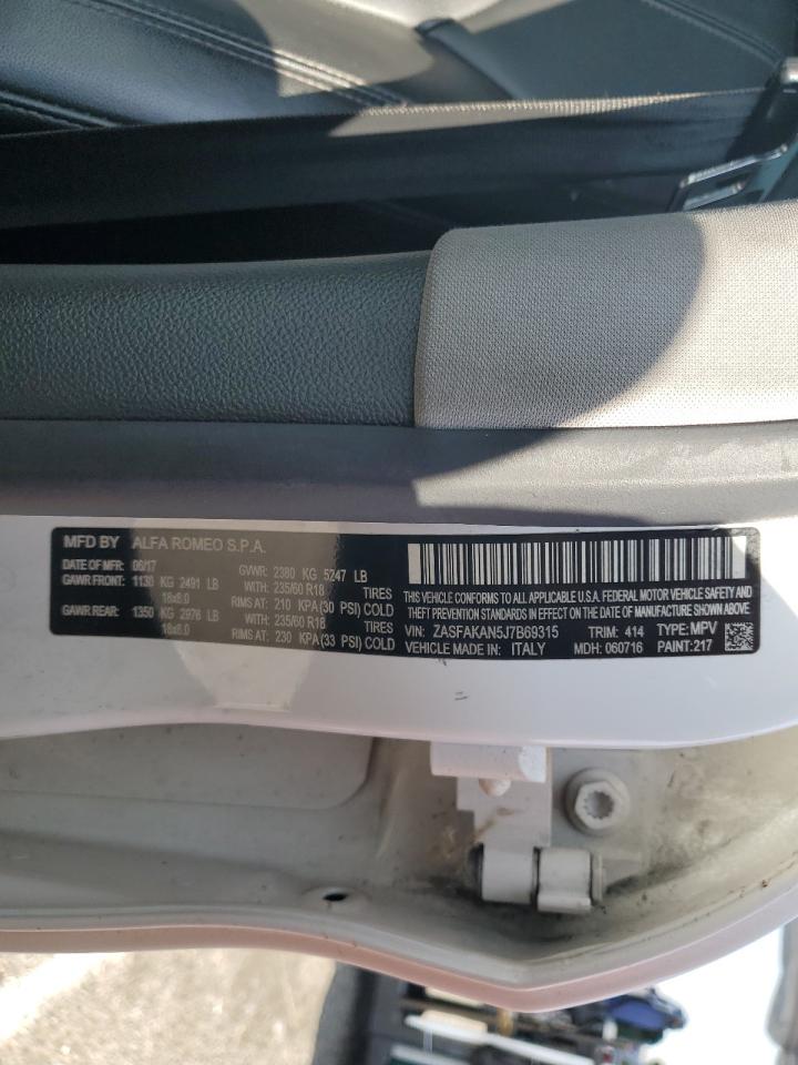 2018 Alfa Romeo Stelvio VIN: ZASFAKAN5J7B69315 Lot: 58564135