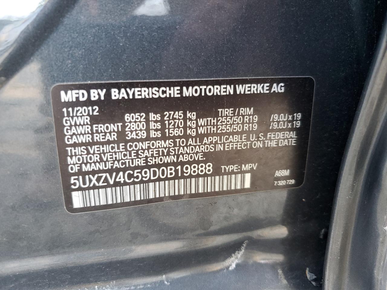 5UXZV4C59D0B19888 2013 BMW X5 xDrive35I