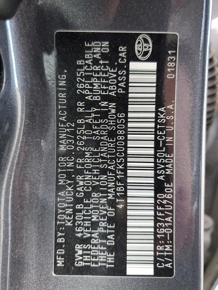 4T1BF1FK5CU088056 2012 Toyota Camry Base