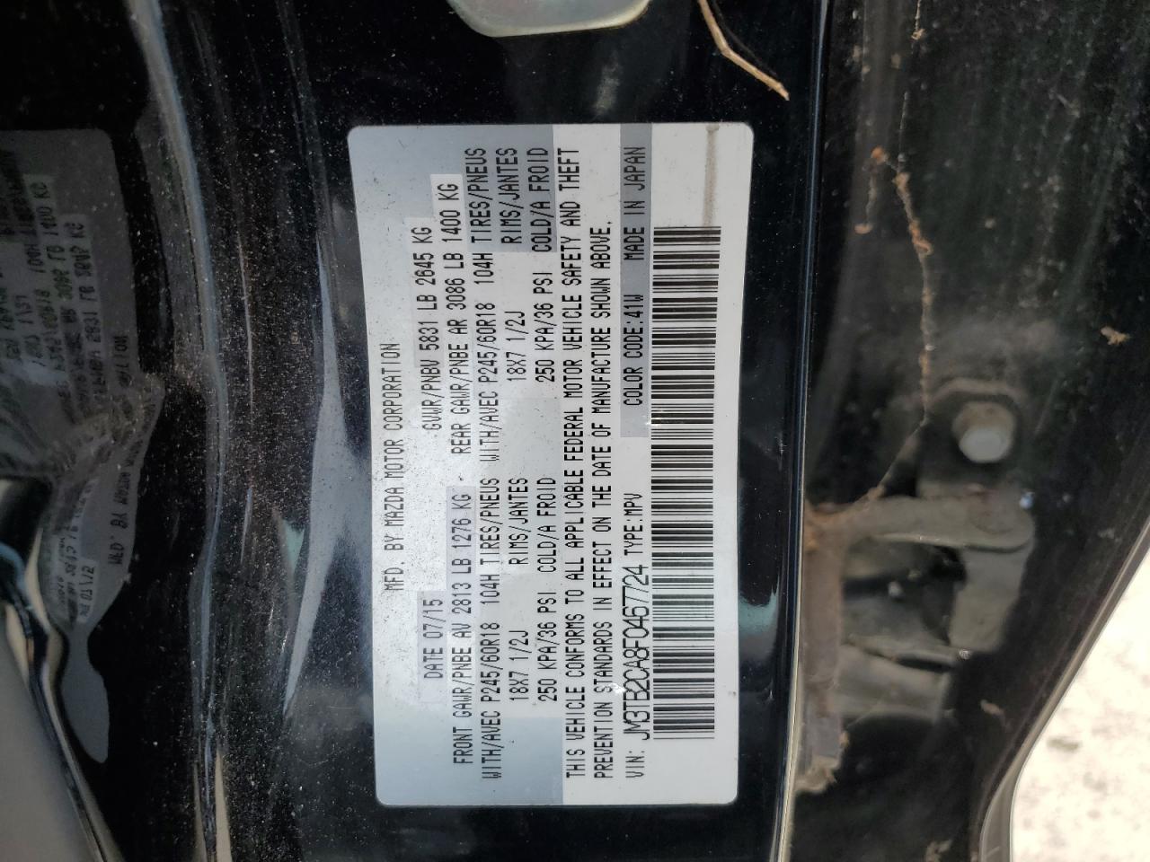 JM3TB2CA8F0467724 2015 MAZDA CX-9 - Image 13