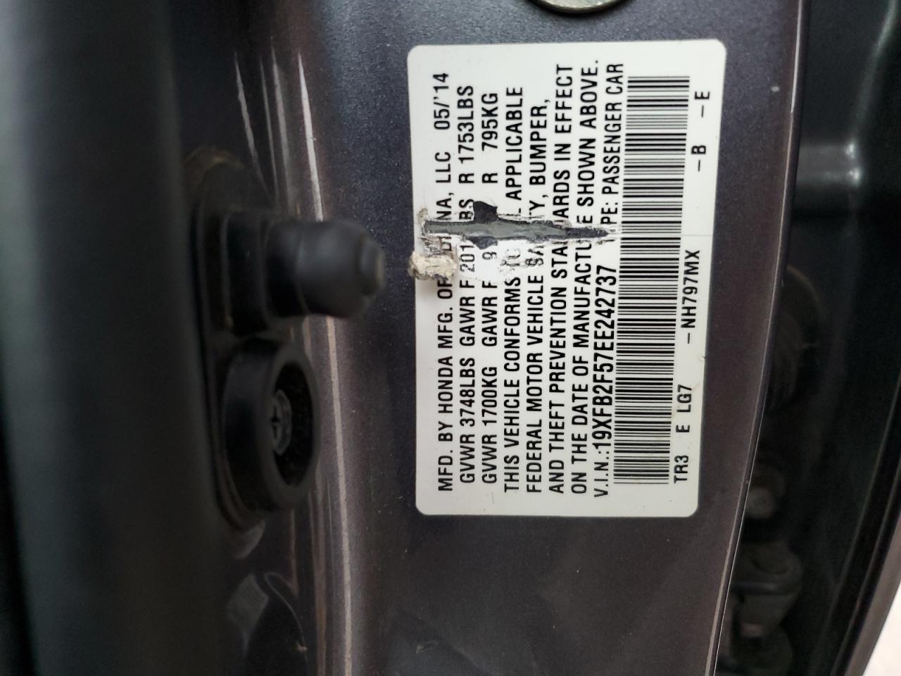 19XFB2F57EE242737 2014 Honda Civic Lx