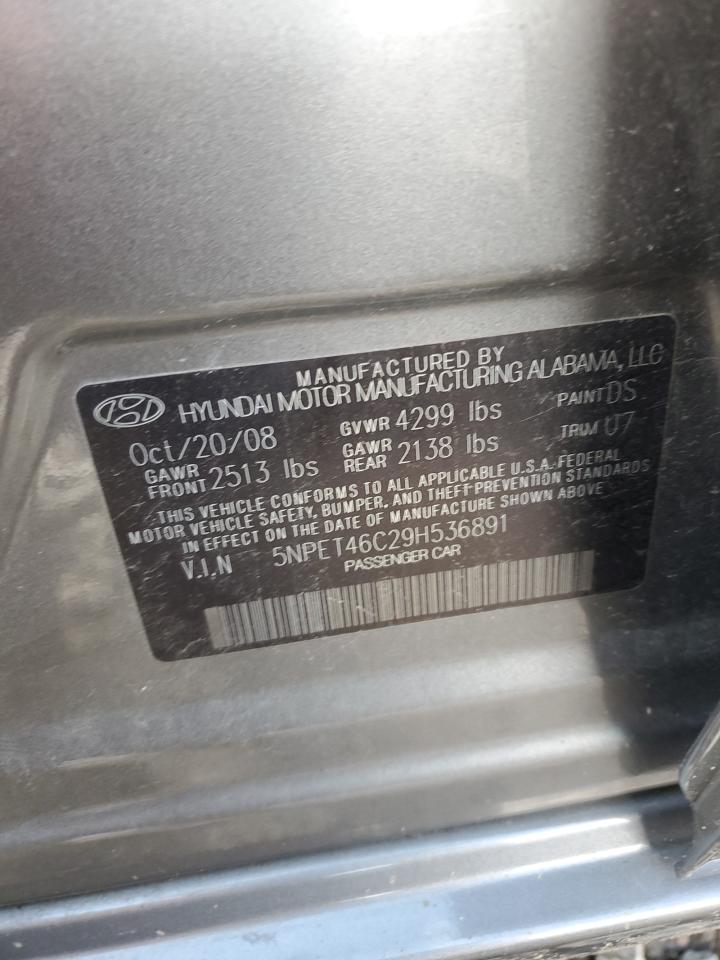 5NPET46C29H536891 2009 Hyundai Sonata Gls