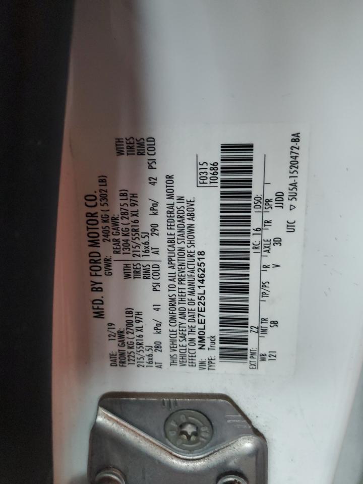 NM0LE7E25L1462518 2020 Ford Transit Connect Xl