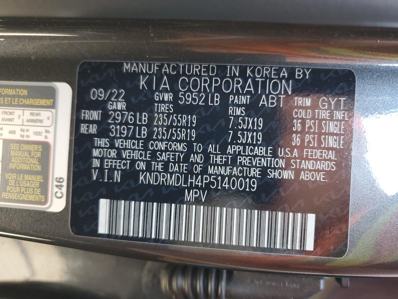 KNDRMDLH4P5140019 2023 Kia Sorento Sx Prestige