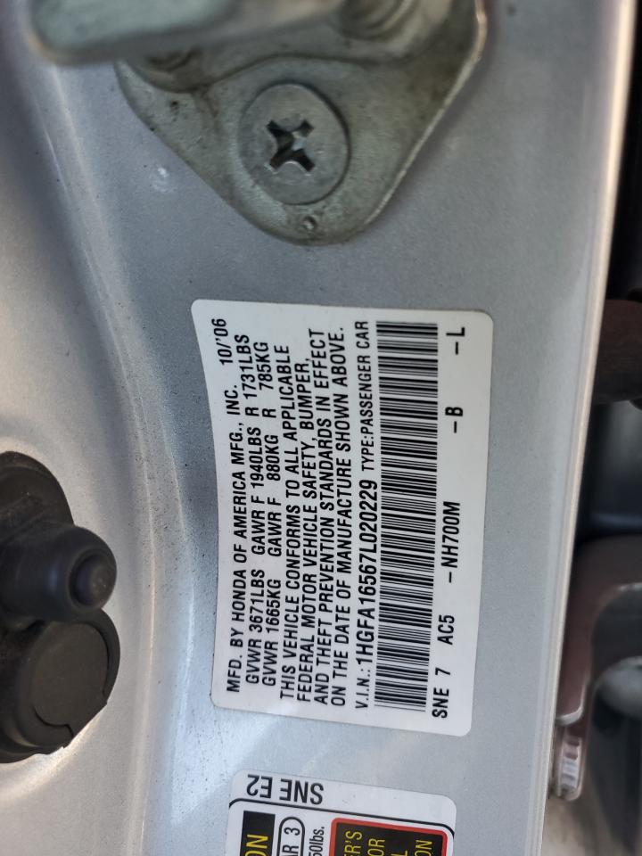 1HGFA16567L020229 2007 Honda Civic Lx