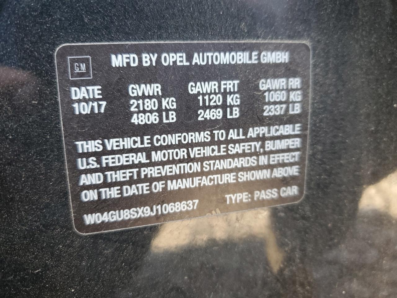 2018 Buick Regal Tourx Preferred VIN: W04GU8SX9J1068637 Lot: 70712854