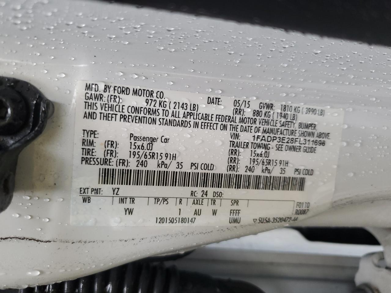 1FADP3E28FL311696 2015 FORD FOCUS - Image 15