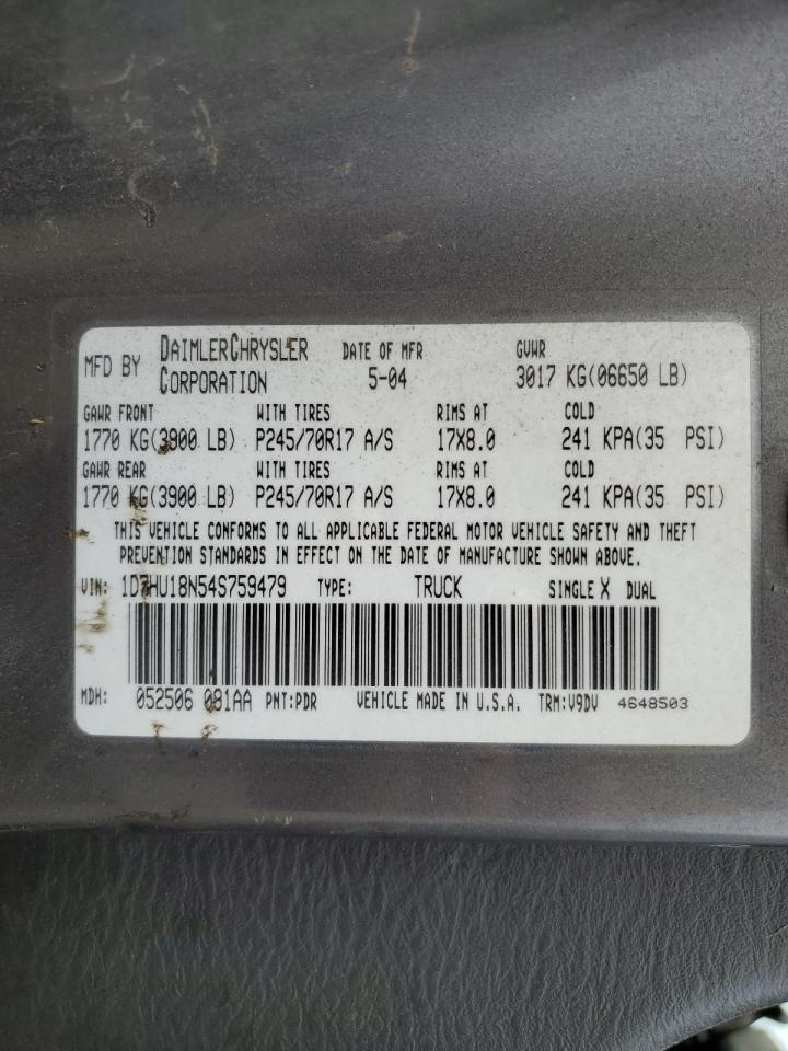 1D7HU18N54S759479 2004 Dodge Ram 1500 St