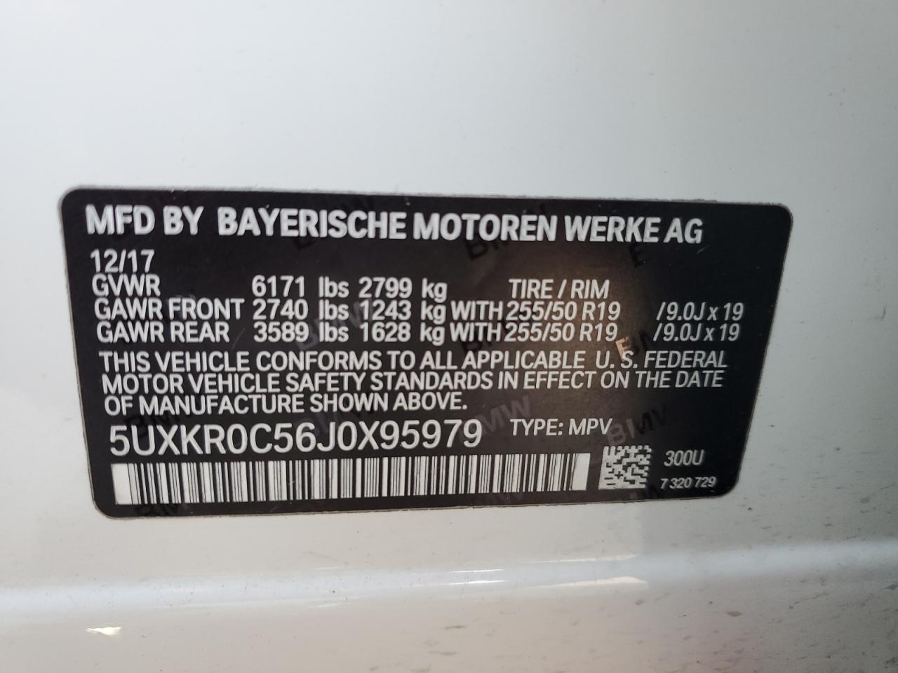 2018 BMW X5 xDrive35I VIN: 5UXKR0C56J0X95979 Lot: 71816264