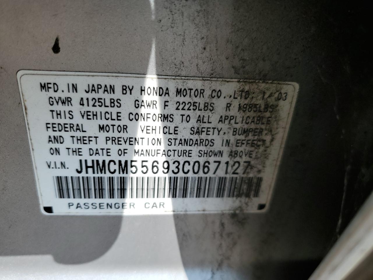 JHMCM55693C067127 2003 Honda Accord Ex