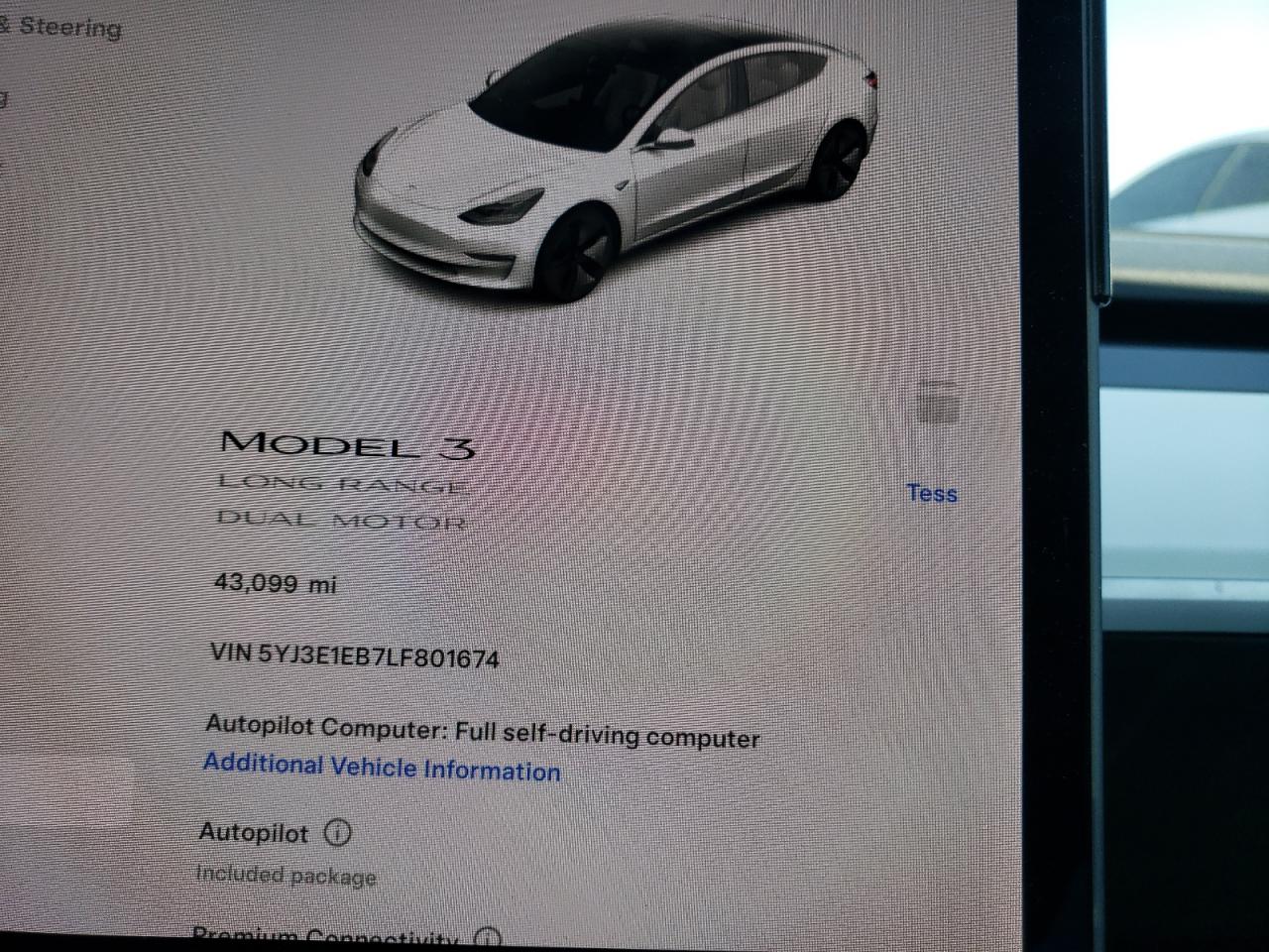 2020 Tesla Model 3 VIN: 5YJ3E1EB7LF801674 Lot: 70538174