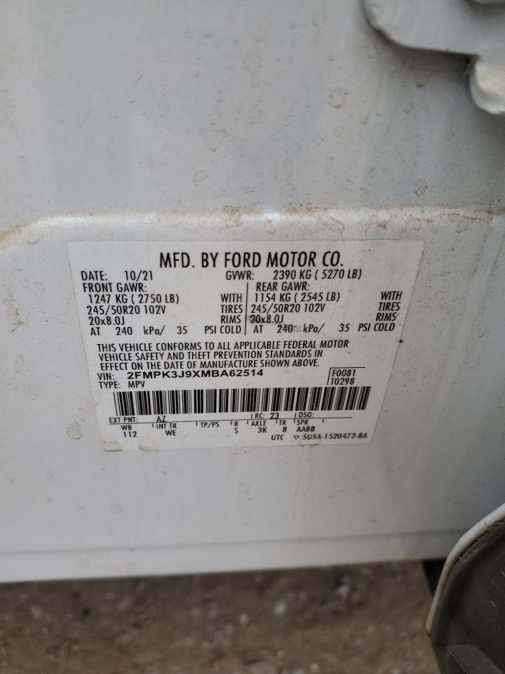 2FMPK3J9XMBA62514 2021 Ford Edge Sel