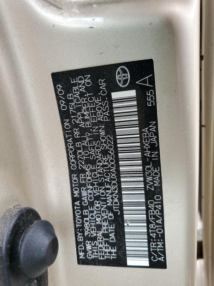 JTDKN3DUXA0056022 2010 Toyota Prius