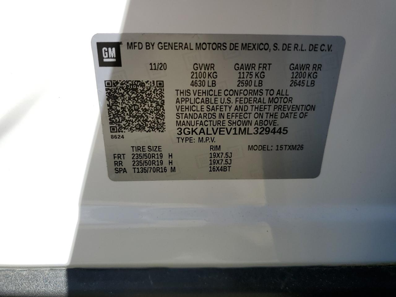 3GKALVEV1ML329445 2021 GMC Terrain Slt