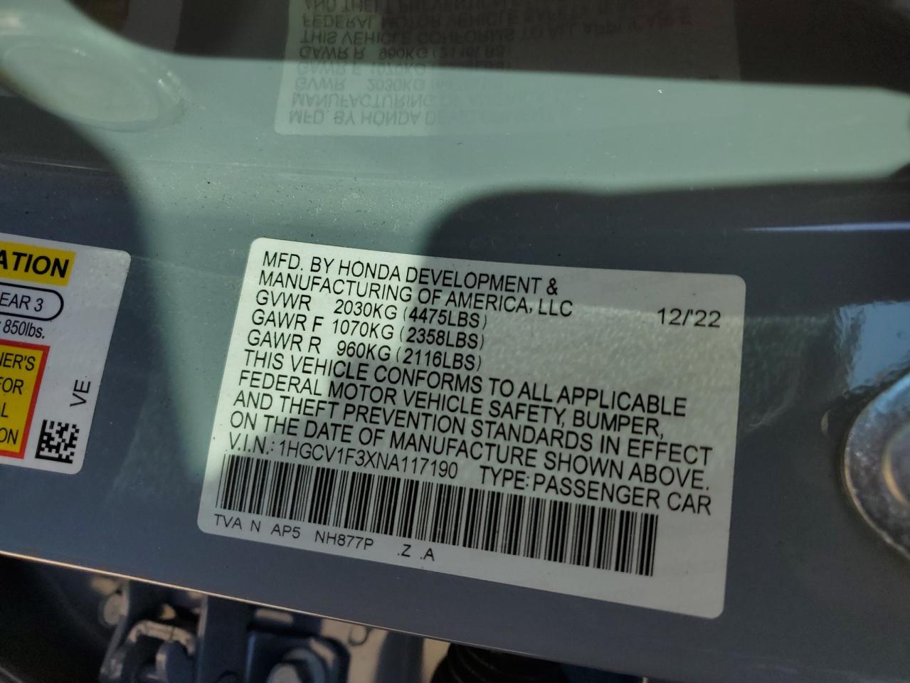 2022 Honda Accord - Image 14